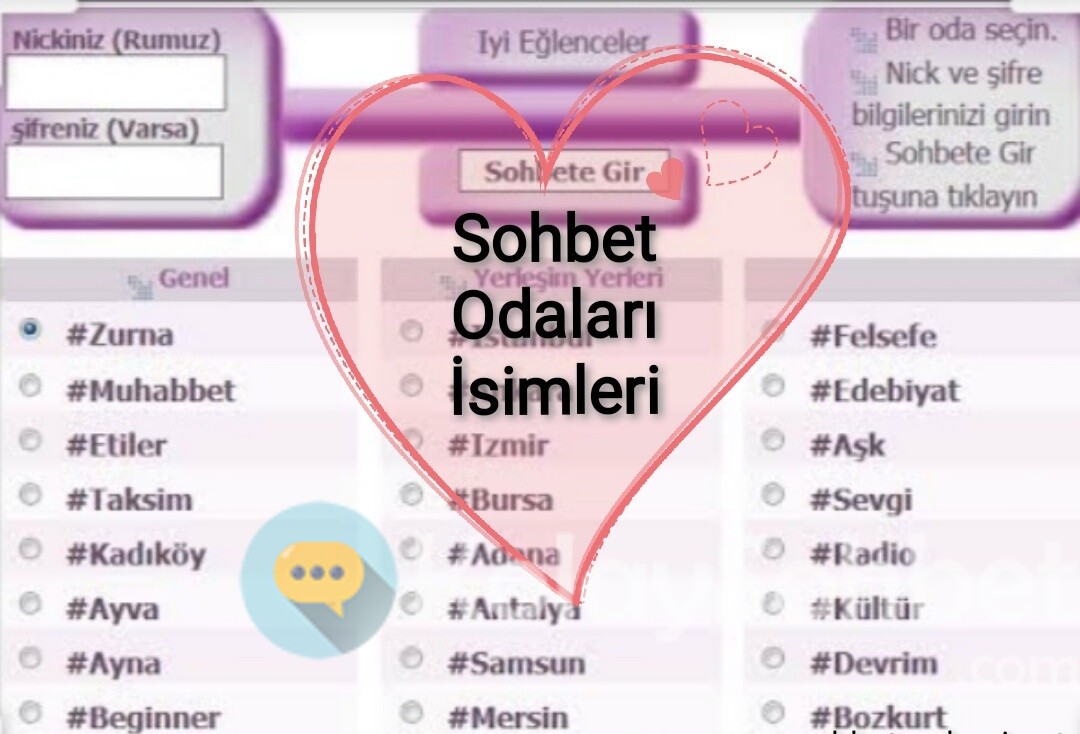 Sohbet Odaları İsimleri